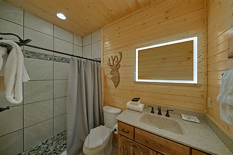 Spacious Master Bathroom with Walk-in Shower - A Smoky Mountain Dream