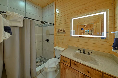 Large Bathroom with Walk-in shower - A Smoky Mountain Dream