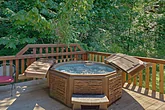 Private hot tub at 3 bedroom cabin rental