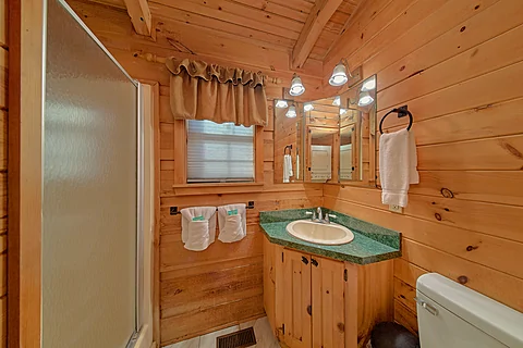 1 bedroom cabin deck view - Almost Camping