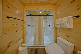 His and Her shower in cabin master Bathroom