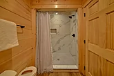 Cabin master Bath with shower and towel warmer