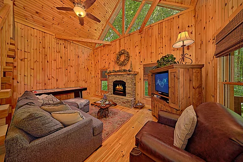 Rustic 1 bedroom with fireplace in living room - Dogwood