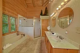 Private master Bath in 3 bedroom cabin rental