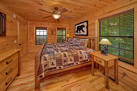 Main level master Bedroom in 4 bedroom cabin - Mountain Bearadise