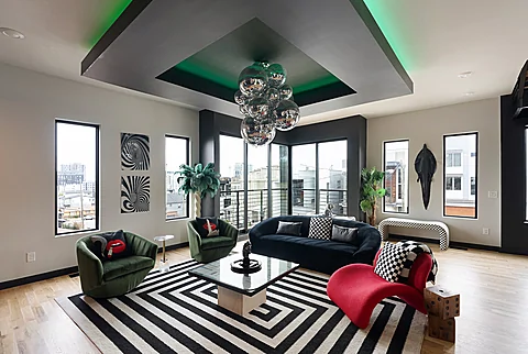 Downtown Nashville views from overnight rental - Nashville Neon Nights