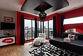 Master bedroom with views of downtown Nashville