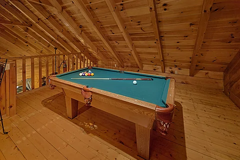 Open Loft with Pool Table 1 Bedroom Cabin  - Restin Easy