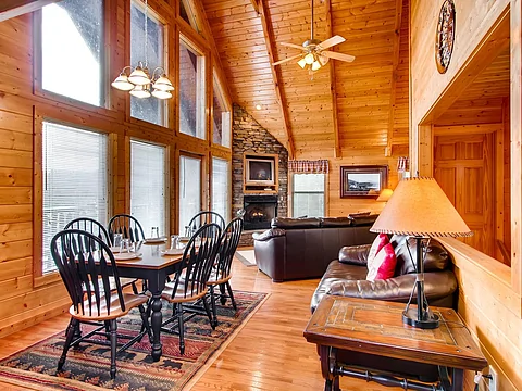 2 bedroom cabin view inside - Rocky Top Joy