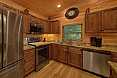 Furnished kitchen in 2 bedroom luxury cabin