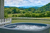 8 bedroom cabin with hot tub and mountain views
