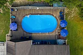 Private Heated Swimming Pool at 8 bedroom cabin