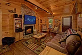 Spacious Living Room with Fireplace and TV