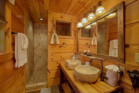 Master Bathroom with Rainfall Shower - Webb Creek Hideaway