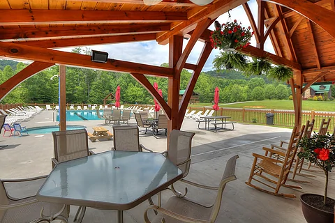 Honeysuckle Meadows Resort Pool and Fish Pond - Wild Mountain Laurel